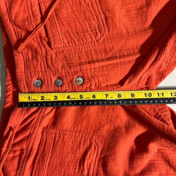 Sundance Pants Womens Small Orange Gauze Button Front Straight Leg Coastal Beach - Picture 10 of 16